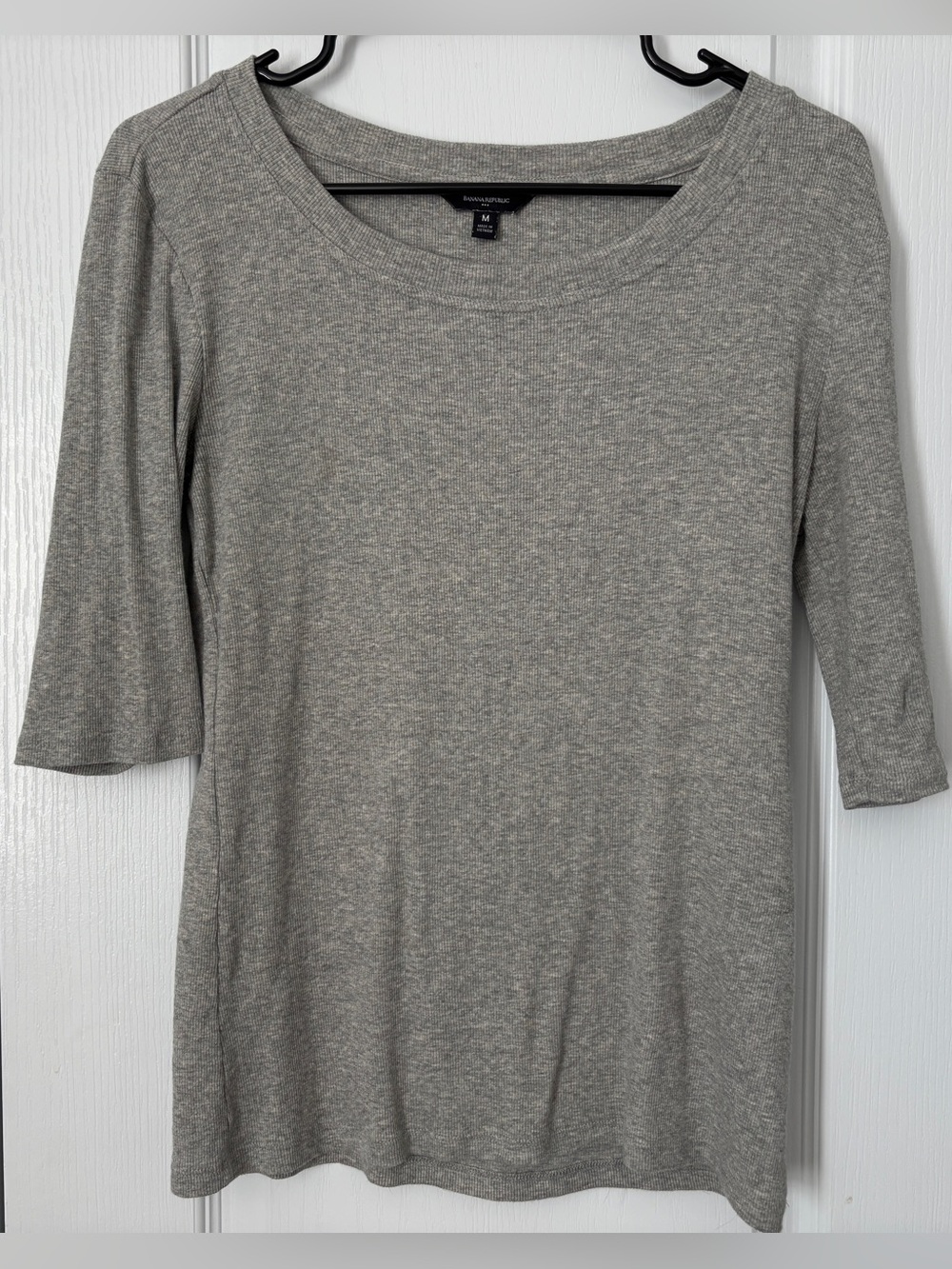 Banana Republic Ribbed Elbow-Sleeve Shirt - Medium